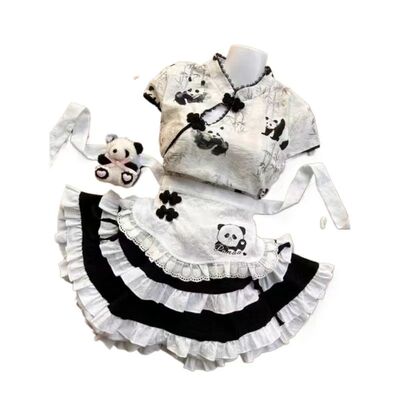Chinese Lolita Dress Vintage Sweet Kawaii Assymmetrical Qipa