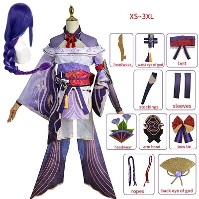Raiden Shogun Cosplay Costume Wig Game Impact Baal Shougun C