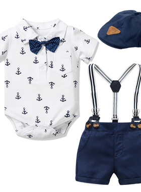 Newborn Boy Clothing Outfit Suit Baby Party Short Bowknot Ha