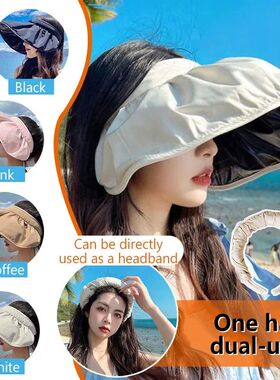 Summer Shell Sunshade Hat UV Protection Dual Use Hair Hoop S