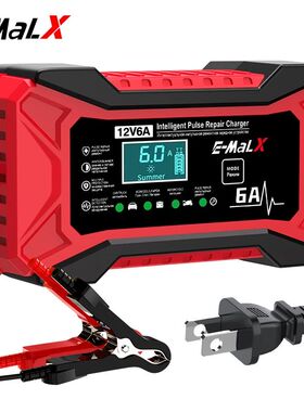 12V 6A Car Battery Charger Pulse Repair LiFePO4 14.6V Smart