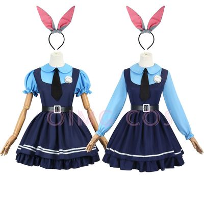 Judy Hopps Cosplay Costume Zootopia Carnival Uniform Wig Ani
