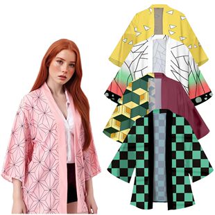 Summer Nezuko Kamado Cosplay Pink Kimono for Women Men Japan