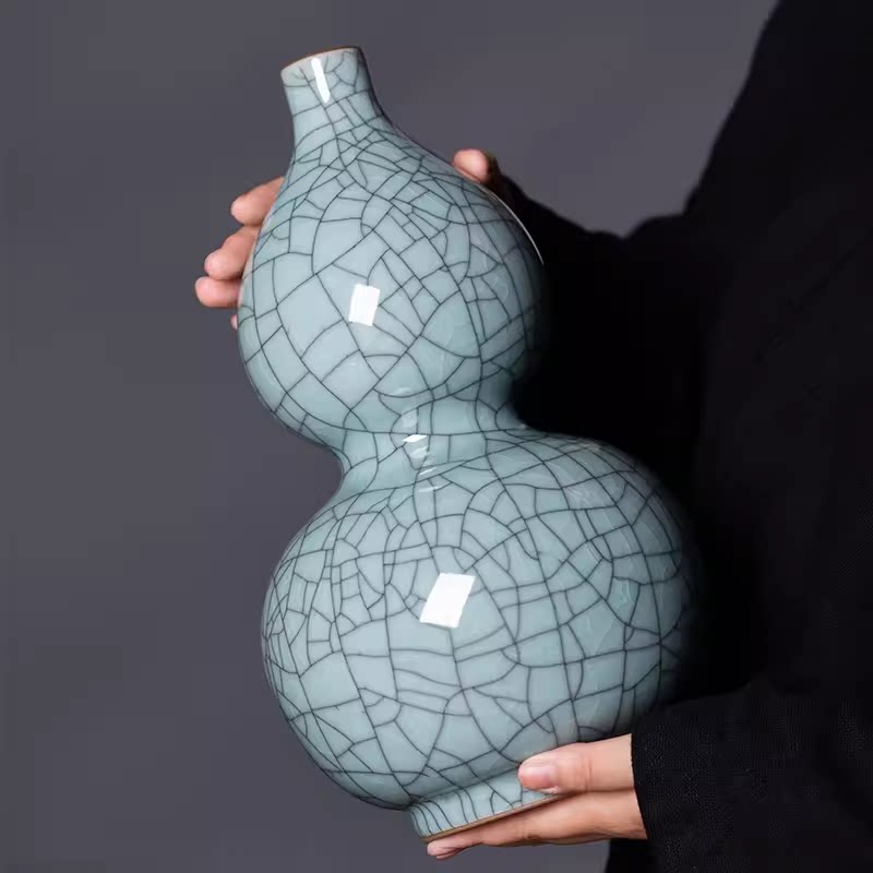龙泉青瓷花瓶花器陶瓷台面展柜