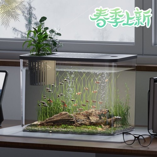 透明塑料金鱼缸摔不碎饲养缸带盖幼儿园儿童养鱼仿玻璃亚克力乌龟