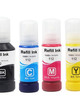 适用爱普生112 L6490 L15180 M15140 M15180打印机墨水颜料墨水