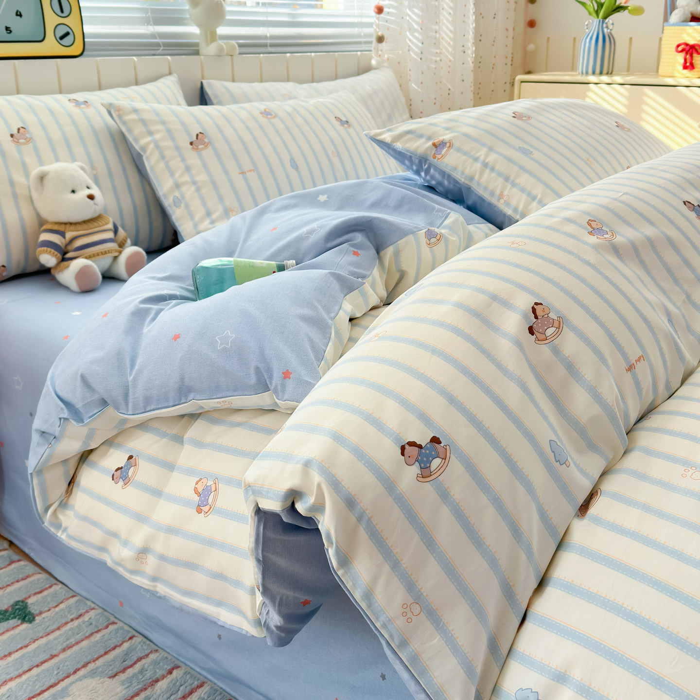 春夏床上四件套纯棉全棉四季通用儿童卡通可爱好看床单被套三件套,床上用品,床品套件/四件套/多件套,淘宝优惠券,粉丝福利购,淘宝优惠卷