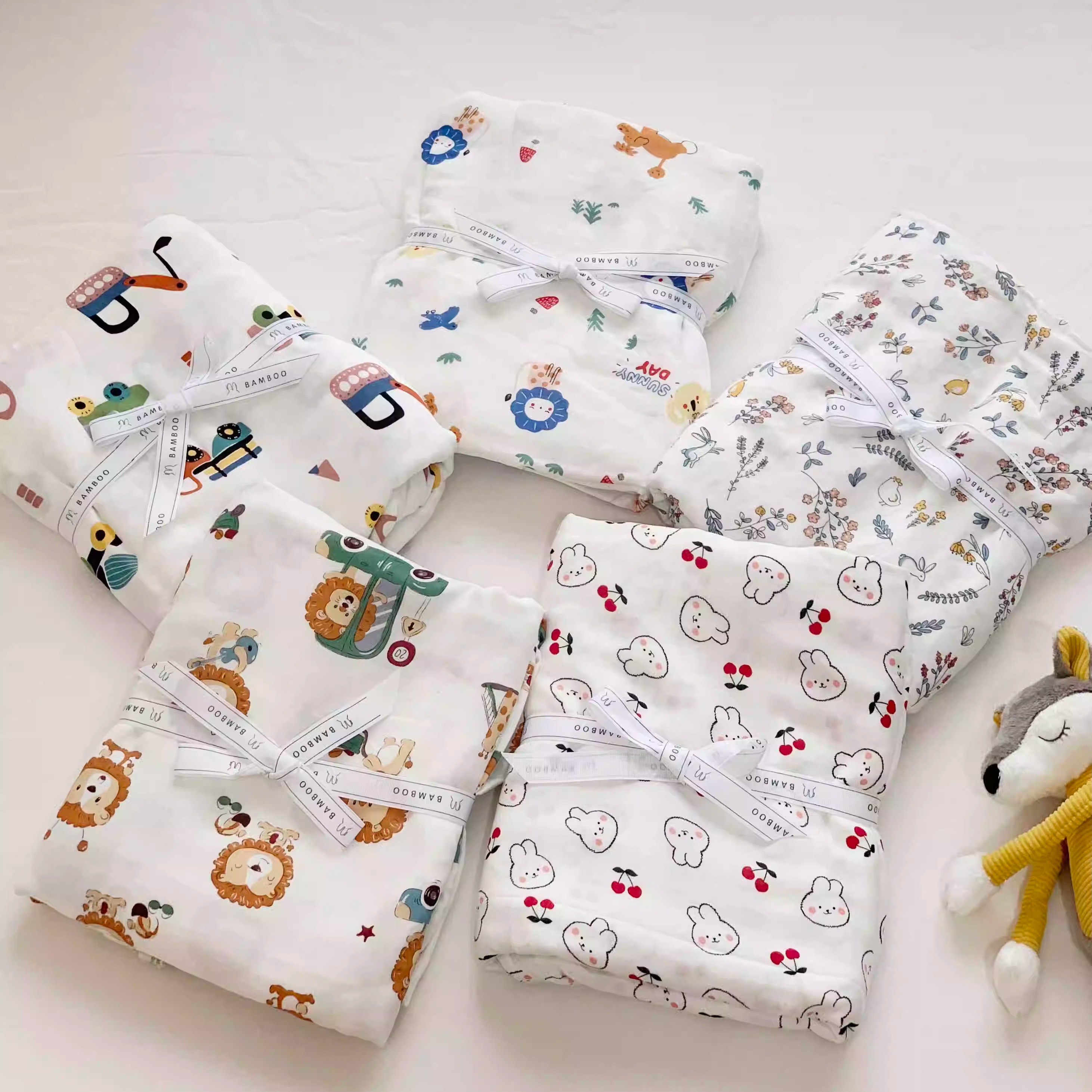 被套清茉竹纤维凉感卡通双层纱