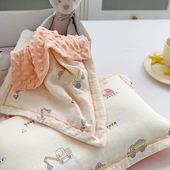 卡通全棉双层纱豆豆绒枕套35x55儿童A类女宝宝幼儿园枕头套30x50