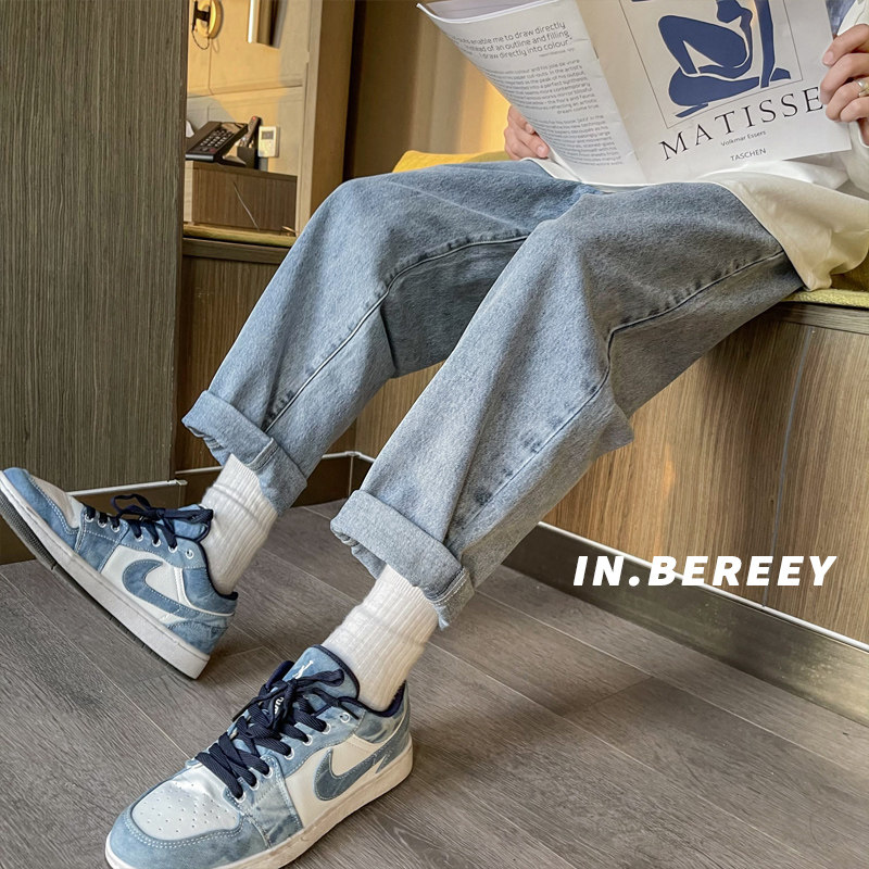 牛仔裤男宽松直筒2022新款潮牌ins潮流百搭秋冬款小脚春秋季裤