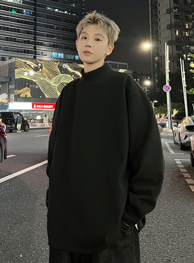 内搭打底衫男款秋冬季加绒半高领长袖t恤秋衣保暖卫衣德绒上衣服