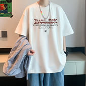 青少年纯棉潮牌潮流oversize半袖 美式 2026新款 t恤男夏季 上衣 短袖