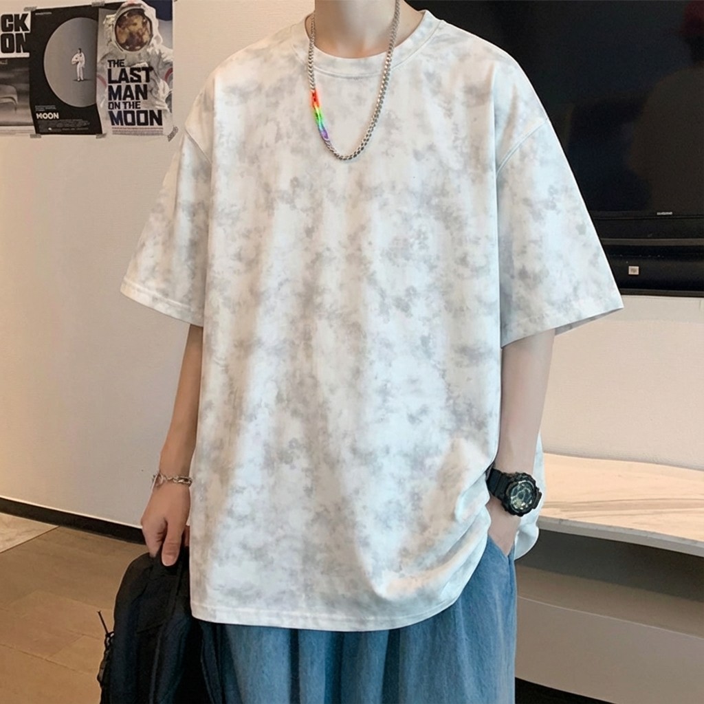 美式重磅高克重扎染短袖T恤男夏季潮流体恤痞帅设计宽松半袖上衣,男装,T恤,淘宝优惠券,粉丝福利购,淘宝优惠卷