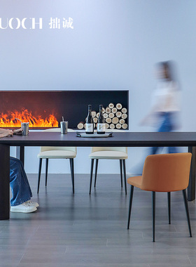 意式家用餐桌椅组合简约现代设计师长方形饭桌客厅办公书桌子定制