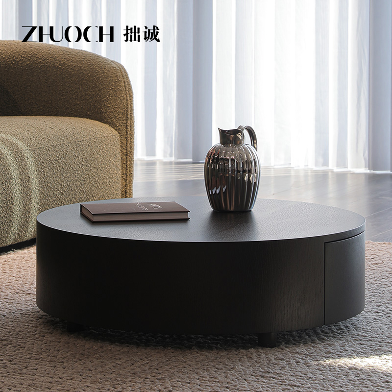 拙诚意式圆形茶几小户型储物收纳