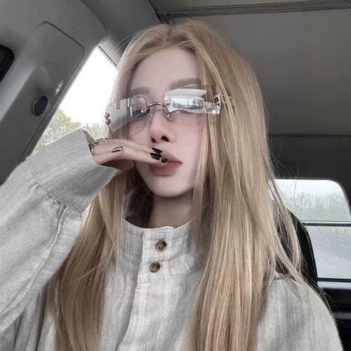 jennie同款无框墨镜女款高级感框y2k千禧辣妹风高级感太阳眼镜