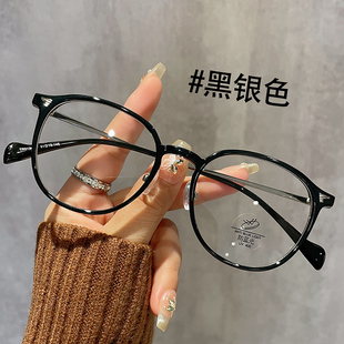 超轻茶色素颜近视眼镜框女可配有度数镜片大脸显瘦防蓝光眼睛镜架