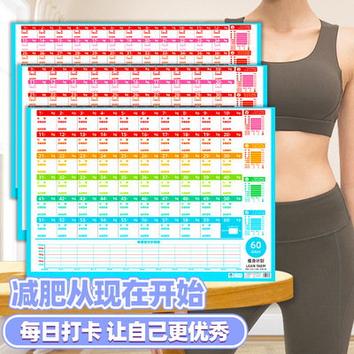 4合1打卡记录表自律打卡挂图计划