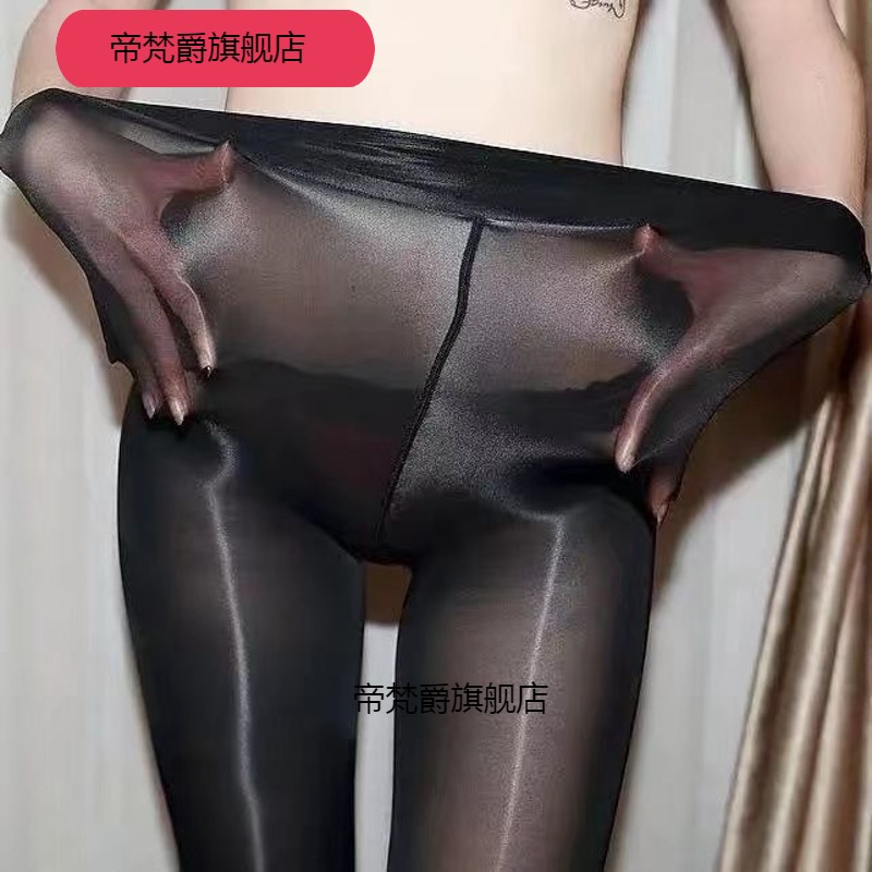 薄款高弹水光马油钢丝袜防勾丝袜女春夏款光腿神器油亮光滑连裤袜