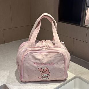 2026新款三丽鸥KT手提化妆包女波点大容量多功能分区旅行包收纳包