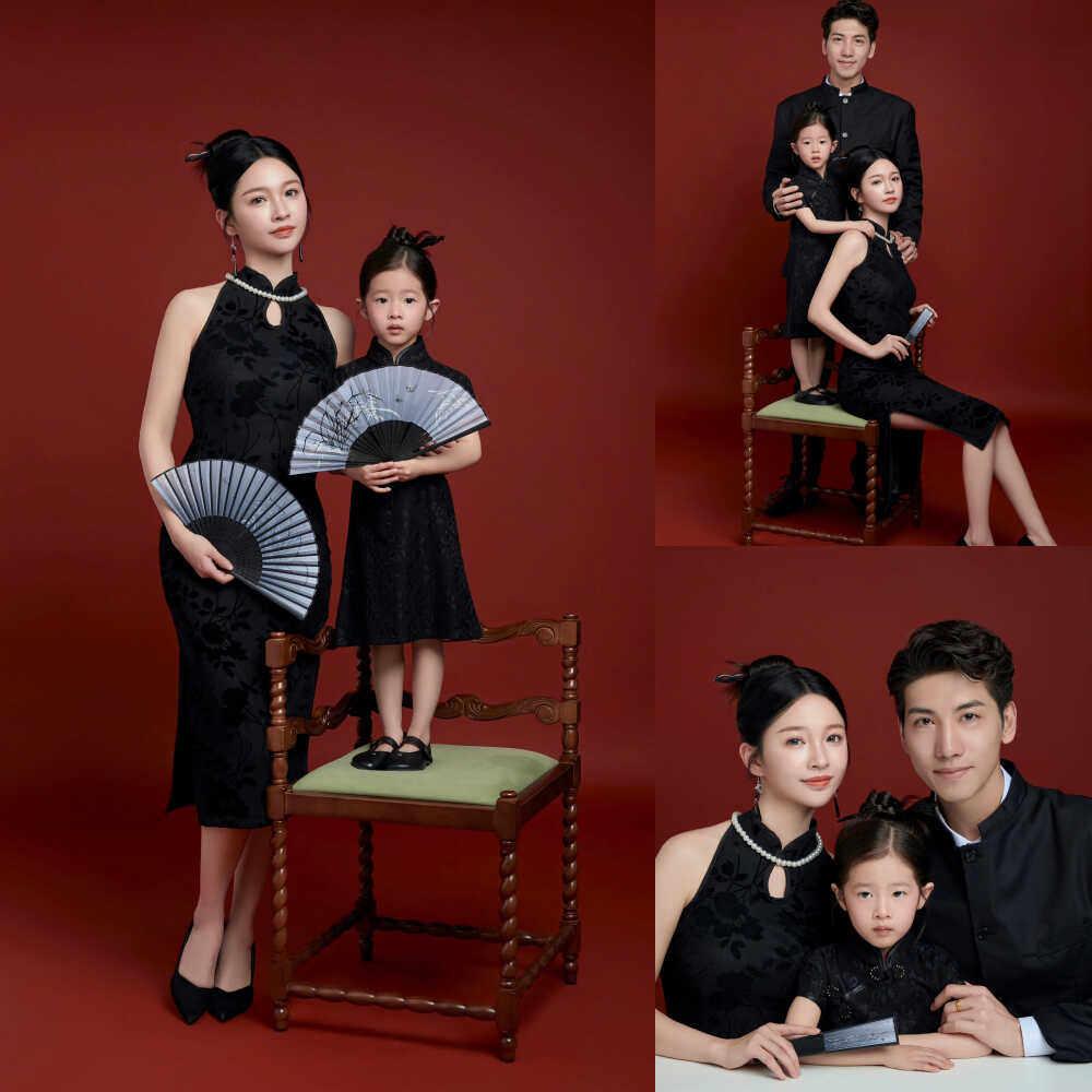 小红书儿童摄影服新中式亲子母女