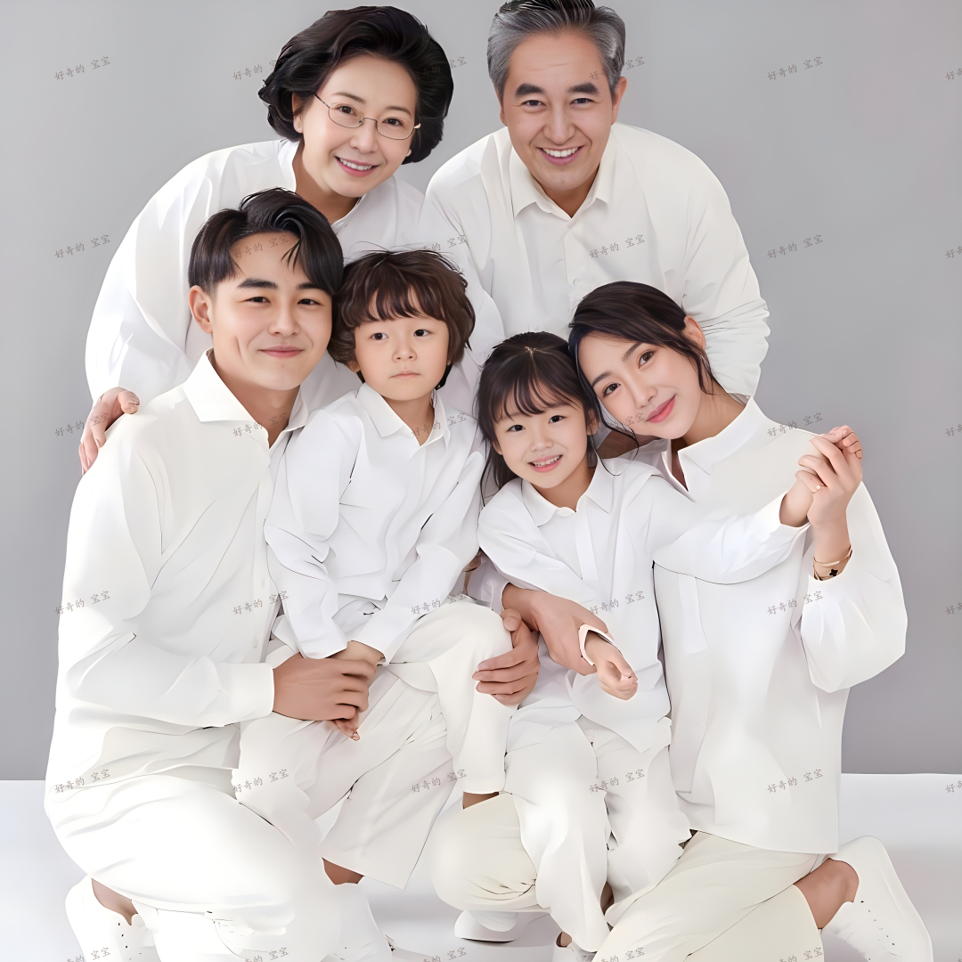新款休闲简约亲子装影楼拍照服装