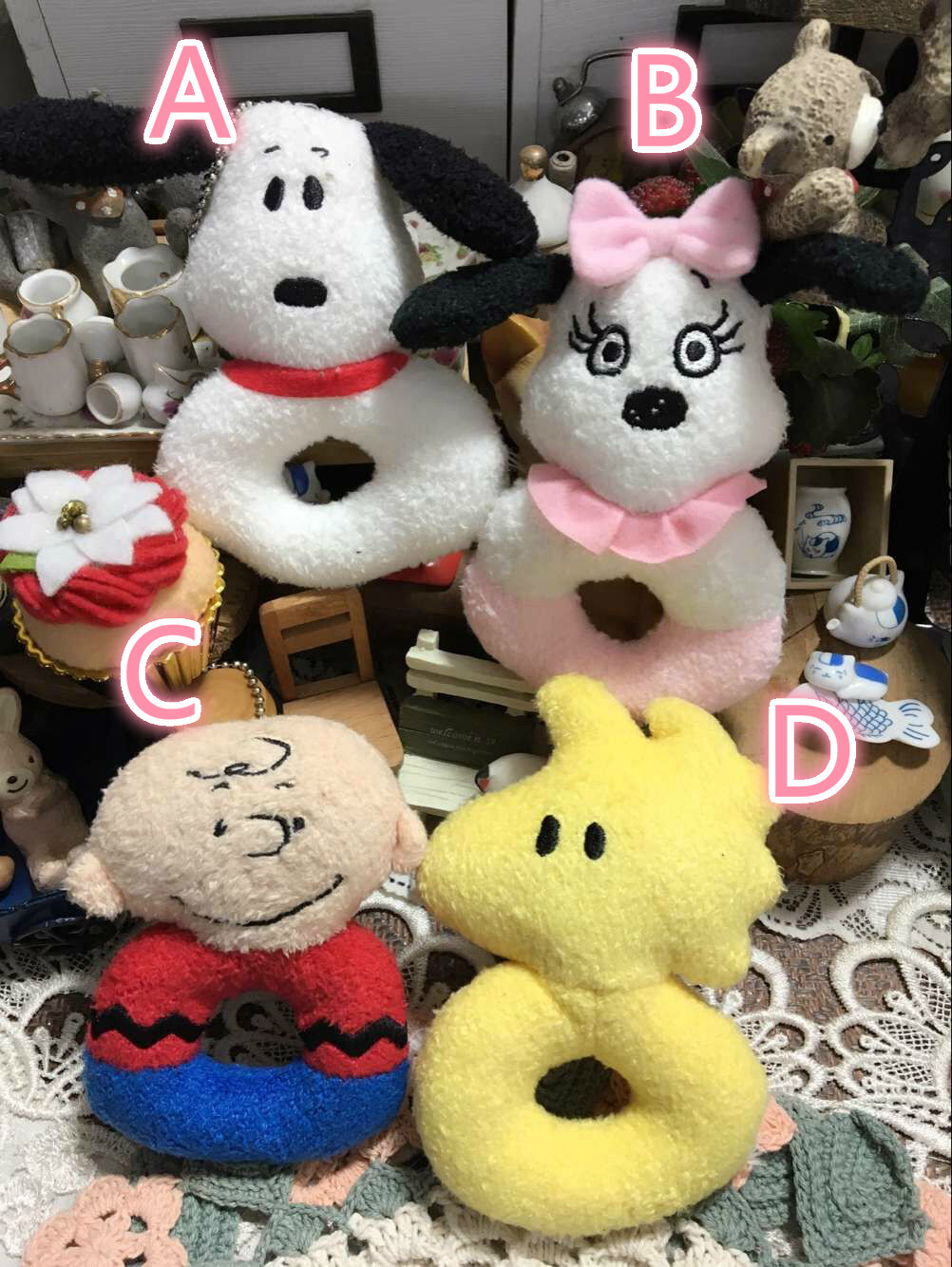 日单史努比查理布朗系列摇铃款挂件公仔 每个