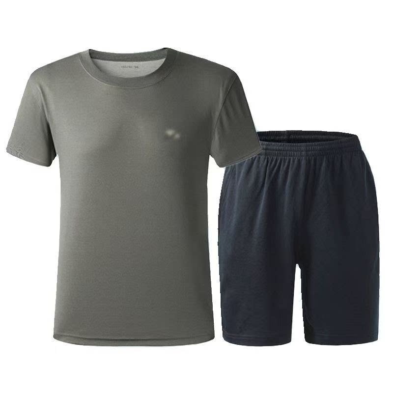 体能训练服短袖套装夏季速干圆领T恤男女体能训练短裤运动服户外