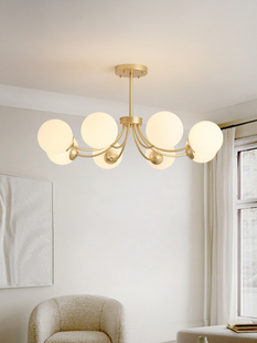 北欧客厅吊灯轻奢创意网红大气玻璃球分子魔豆灯现代简约餐厅灯具