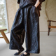 松紧腰极简宽松阔腿裤 休闲风裤 香云纱桑蚕丝新中式 知笔墨2025秋款