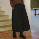 加厚2026春季 复古绒感碎花花苞感半身裙女 中长款 百搭裙子