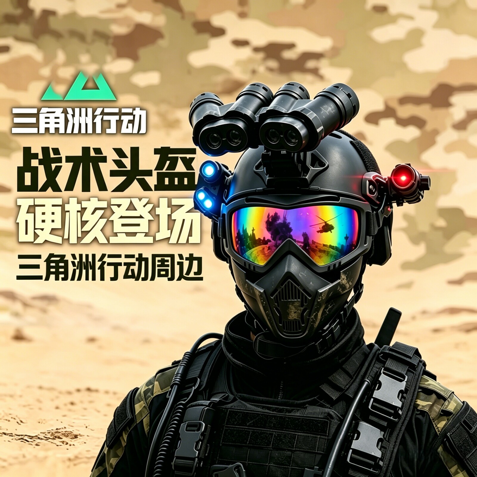 儿童三角洲威龙行动头盔套装特种兵户外军迷玩具和平精英战术头盔
