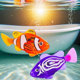 玩水神器发光摇摆鱼电子感应洗澡玩水会游泳的洗澡电动仿真鱼