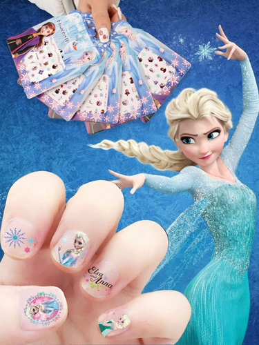 Дисней, детские водонепроницаемые наклейки для ногтей для маникюра для принцессы для ногтей, нетоксичная наклейка без запаха, игрушка