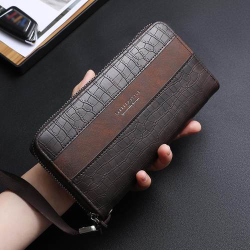 鳄鱼纹欧美时尚男士手拿包