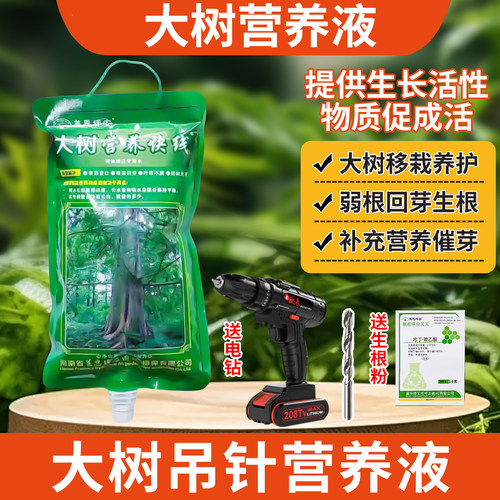 坪安大树营养吊针液促发芽成活