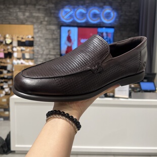 ECCO爱步真皮乐福鞋男士透气商务一脚蹬皮鞋 都市维罗纳552274