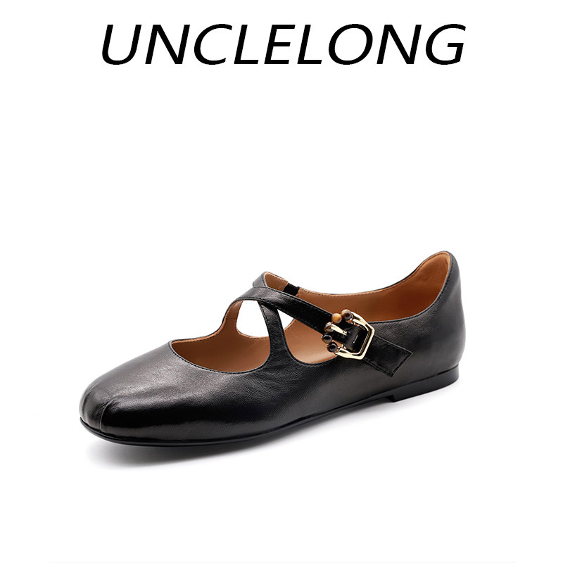 复古羊皮红色玛丽珍鞋女2026春季新款法式芭蕾舞平底浅口女士单鞋,女鞋,玛丽珍鞋,淘宝优惠券,粉丝福利购,淘宝优惠卷