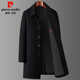 商务休闲羊毛呢子加厚外套羊绒风衣 皮尔卡丹毛呢大衣男秋冬中长款
