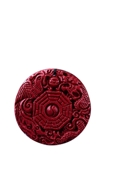 龙凤福缘平安扣吊坠男女朱砂龙凤配项链夫妻百年好合永结同心