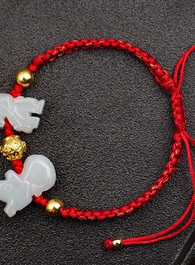 增旺庆堂鼠龙献吉瑞红手绳2022年属猴红绳手链