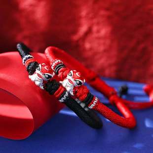 麒麟狮子红绳手绳麒麟赐禄联祥吉龙年红绳手链男女款饰品