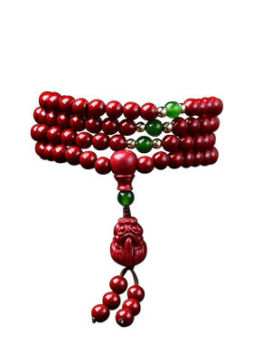 红色朱砂貔貅手串108颗佛珠多层原矿紫金砂手链女皮丘本命年饰品