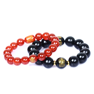 属鼠守护神千手观音生肖本命佛心经手链黑曜石龙德吉运阵守手链