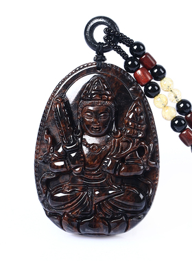 金丝属虎本命佛虚空藏菩萨红竹石