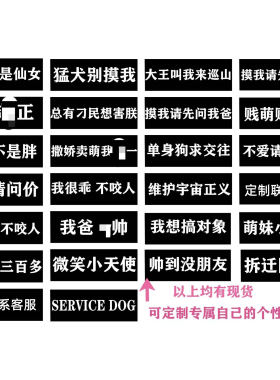 厂家定制宠物用品狗狗胸背带魔术字帖K9胸背带魔术贴宠物挂件挂饰
