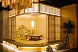 日式榻榻米格子门料理店茶室美容隔断屏风和室推拉移门定制装修