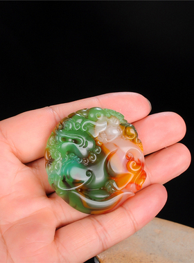 玉器和田玉貔貅挂件吊坠金丝玉鸡血玉彩玉貔貅玉坠男女款