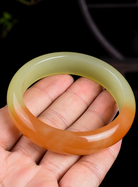 玉器天然新疆和田白玉黄玉碧玉糖玉青玉 女士款时尚玉手镯手环玉