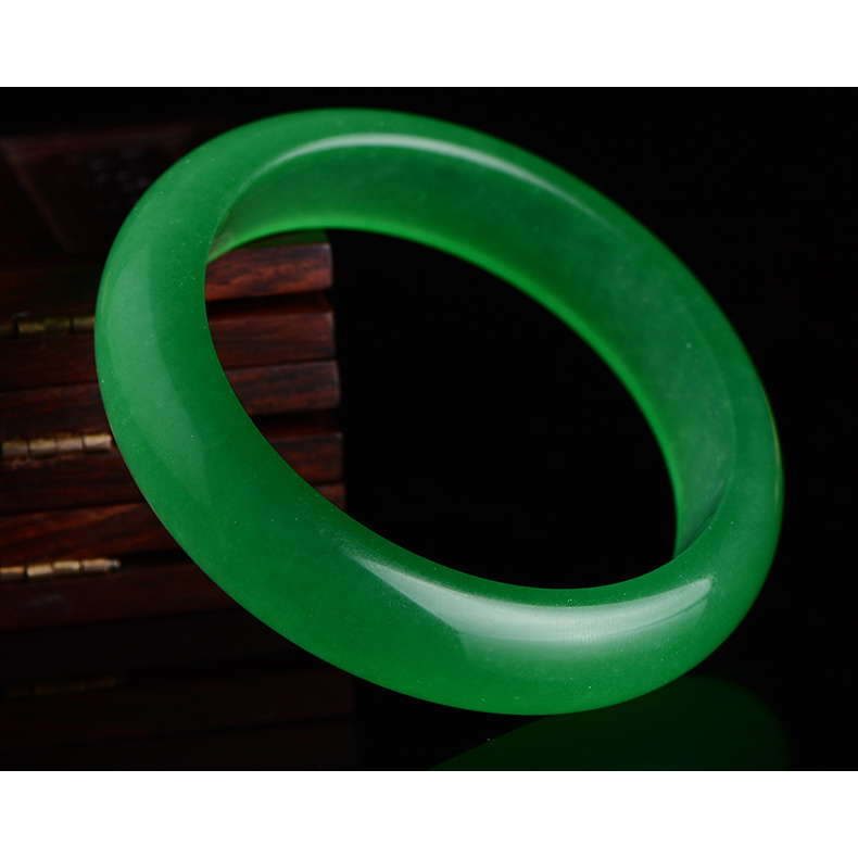 缅甸玉器包邮其他女士冰种带阳绿a货子女款绿满绿玉石玉镯手镯女